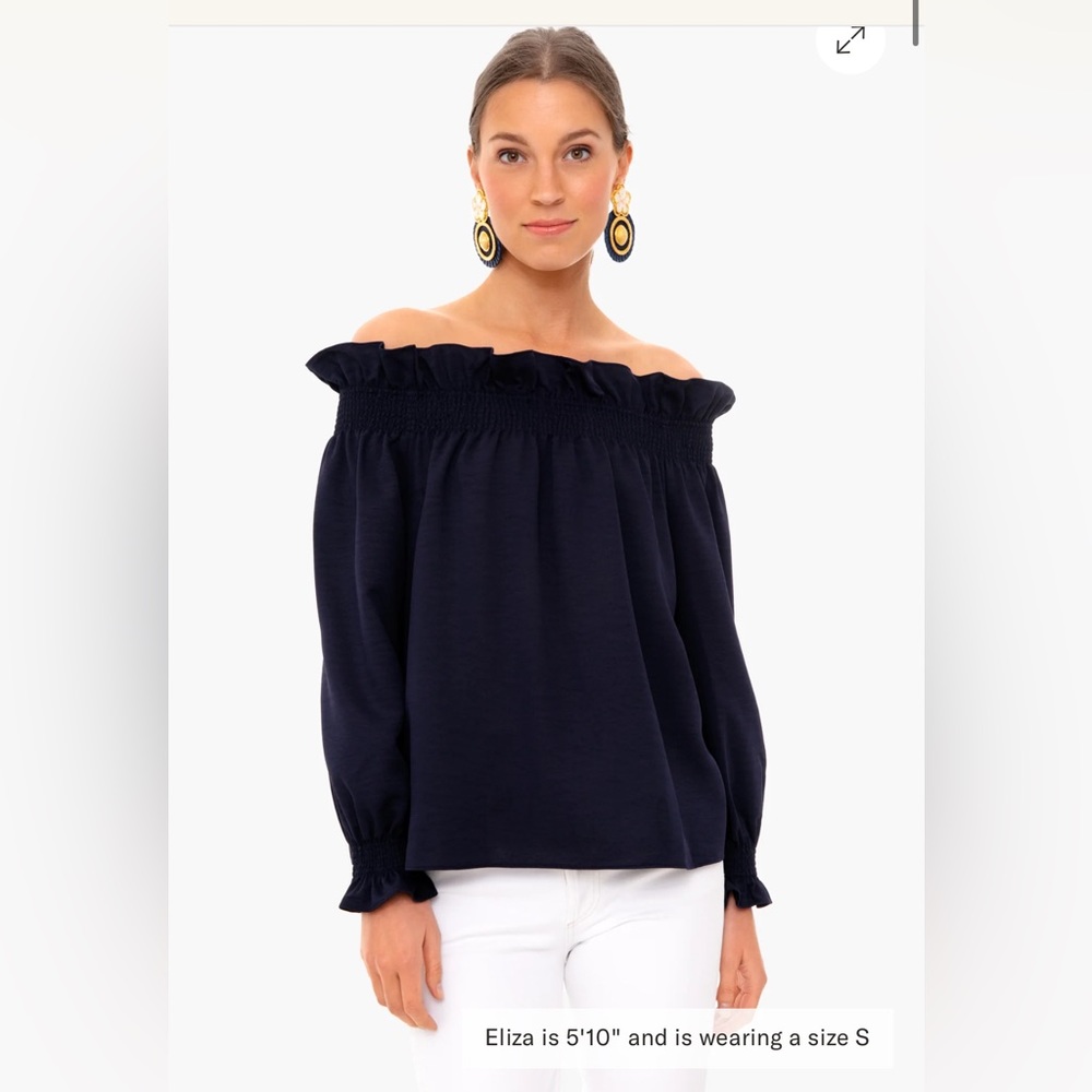 Tuckernuck navy off the shoulder top